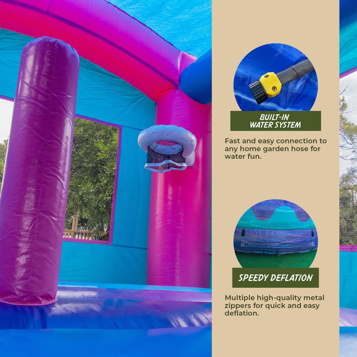 XJUMP Unicorn Commercial Grade Bounce House Water Slide with Detachable Pool Combo
