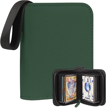 1 Pocket Card BinderCollectible Trading Card Album,Single Card Holder with 20 Pages,Holds 40 Cards, Side-Loading Mini Binder for TCG,MTG,Sports,Baseball,Football,Small Sports Card Book,Green