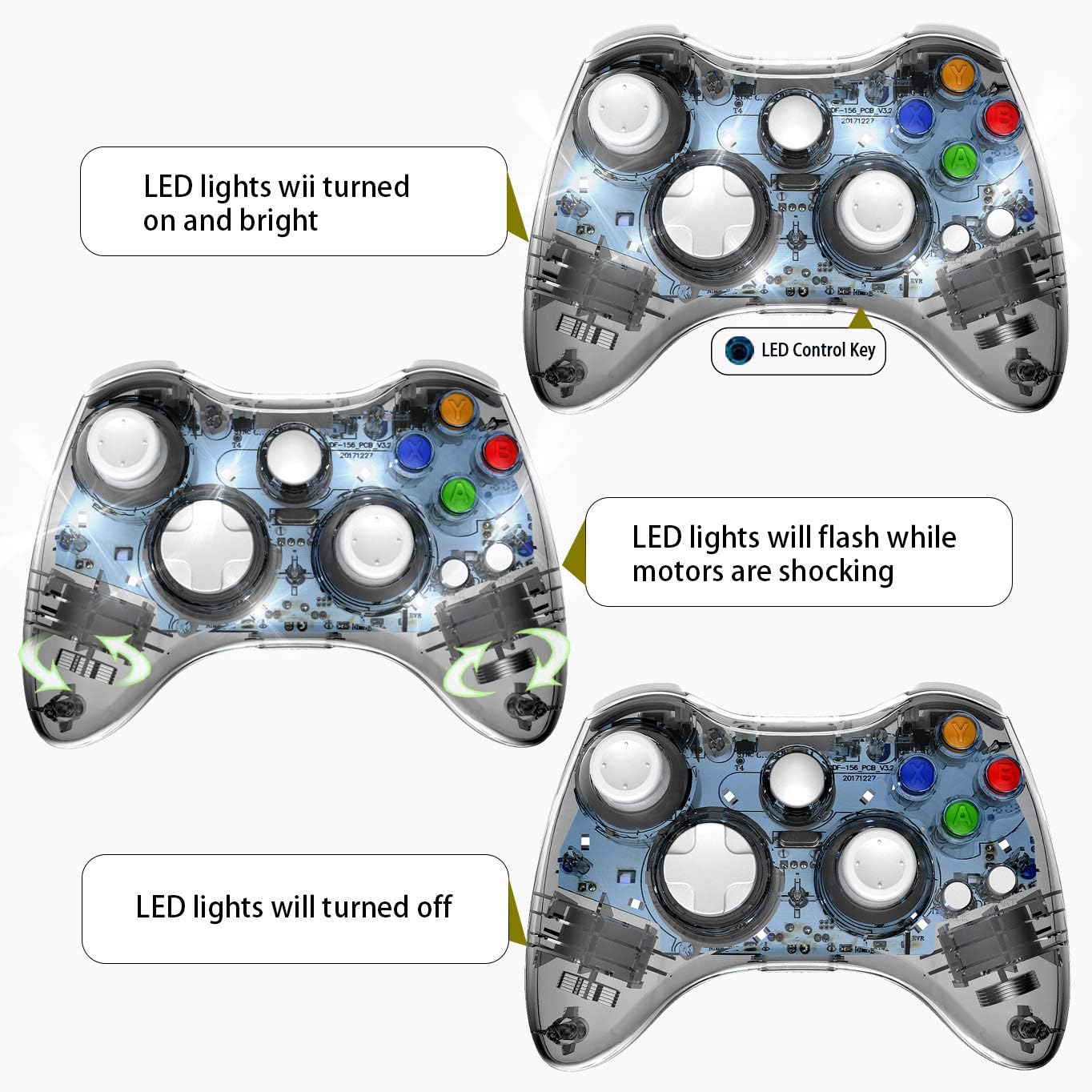 Super Big Clearance! PAWHITS Wireless Controller Compatible with Xbox 360 Double Motor Vibration Wireless Gamepad Gaming Joypad, Blue 🔥 Crazy Deals PAWHITS Wireless Controller Compatible with Xbox 360 Double Motor Vibration Wireless Gamepad Gaming Joypad, Blue