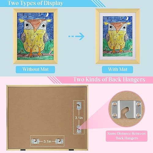 Miniatura 5 de Paquete de 3 Marcos de arte para niños, marcos de arte para niños de 10 x 12.5 pulgadas de apertura frontal, intercambiables, muestran 8.5 x 11