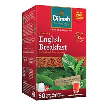 Dilmah English Breakfast - 150 tea bags - Robust Single Origin Ceylon Black Tea with color, strength and aroma (3 Pack)