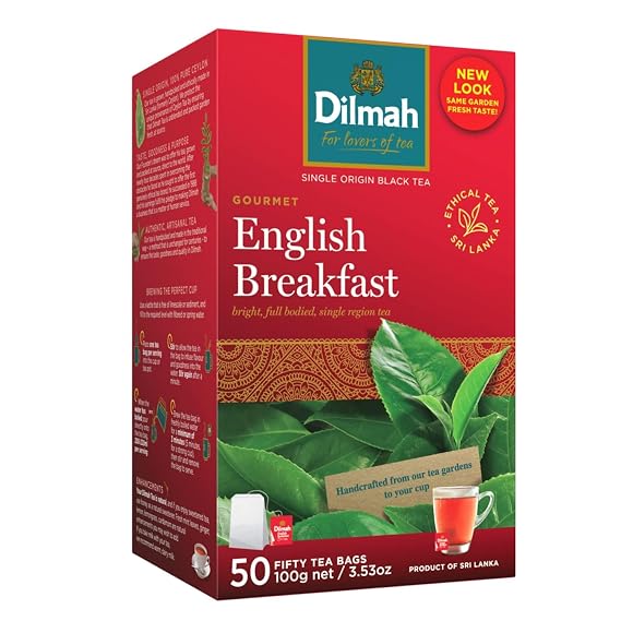 Dilmah English Breakfast - 150 tea bags - Robust Single Origin Ceylon Black Tea with color, strength and aroma (3 Pack)