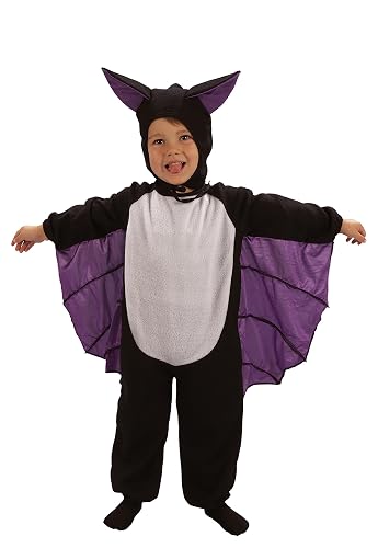 Ciao Murciélago Pequeño disfraz mono unisex baby (Talla 3-4 años) con capó con orejas