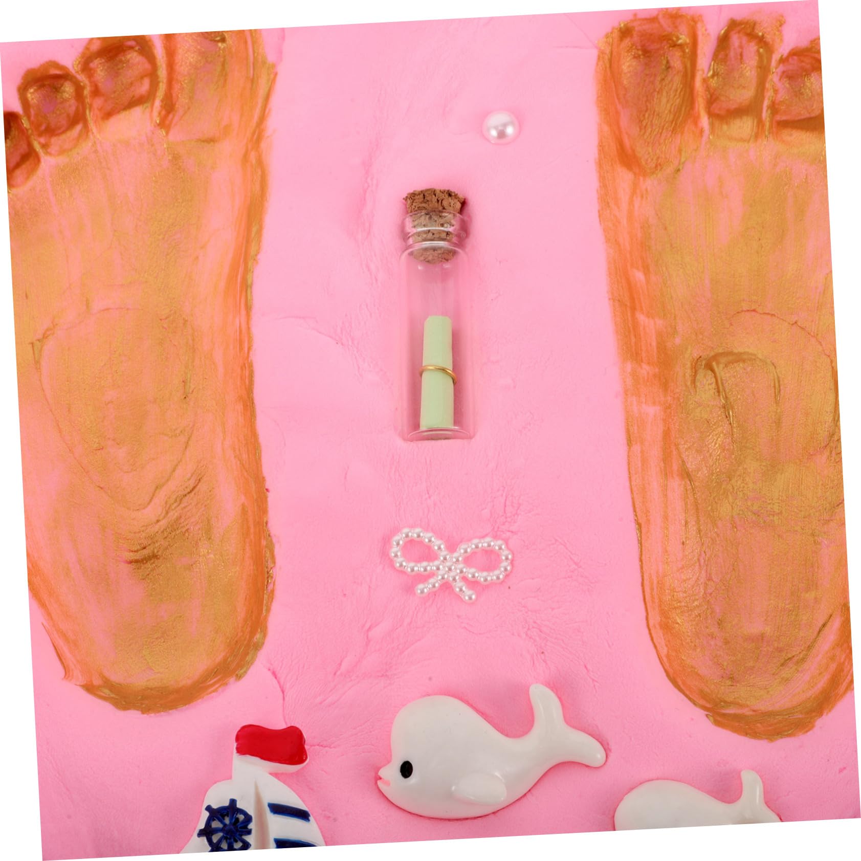 ERINGOGO Kit de Huellas de Ñiño Recién Nacido, Recuerdo para Manos y Pies, Color Rosa, Impresiones Claras y Detalladas para Baby Shower y 100 Días
