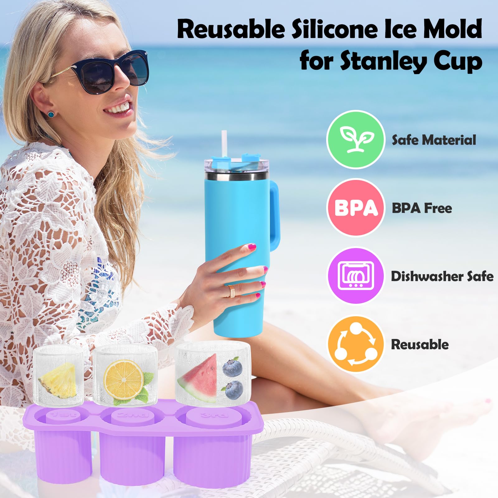 Dioche Machine à Glaçons à Cylindre Creux Bac à Glaçons à Cylindre