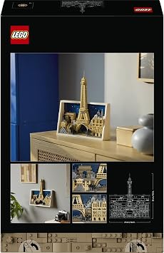 LEGO Architecture Paris – Aşıklar Şehri 21064 – Yetişkinler için Eyfel Kulesi, Notre Dame, Zafer Takı ve Louvre Müzesi Mimari Simgelerini İçeren Dekoratif Model Yapım Seti, Hediye Fikri (958 Parça)
