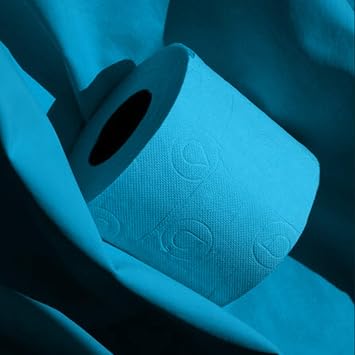 Renova Toilet Paper 3-Ply, Pack of 6 Compact Rolls, 140 Sheets, Soft, Blue | Eco-Label Certified, Dermatologically Tested, Septic Safe, Sustainable & Soft, Colored Bathroom Tissue, Gift Idea