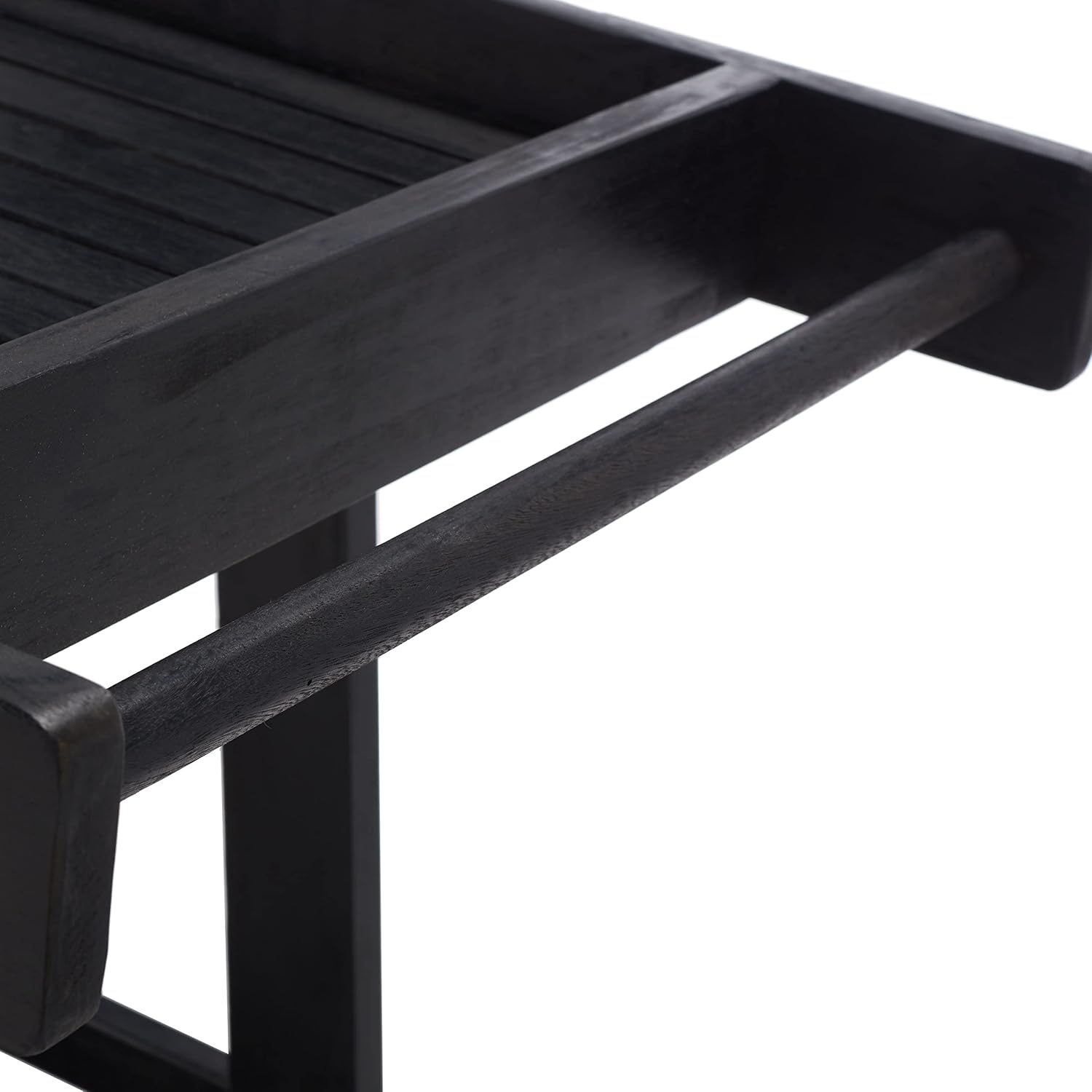 SAFAVIEH Outdoor Collection Renzo Black Slatted Bar Cart