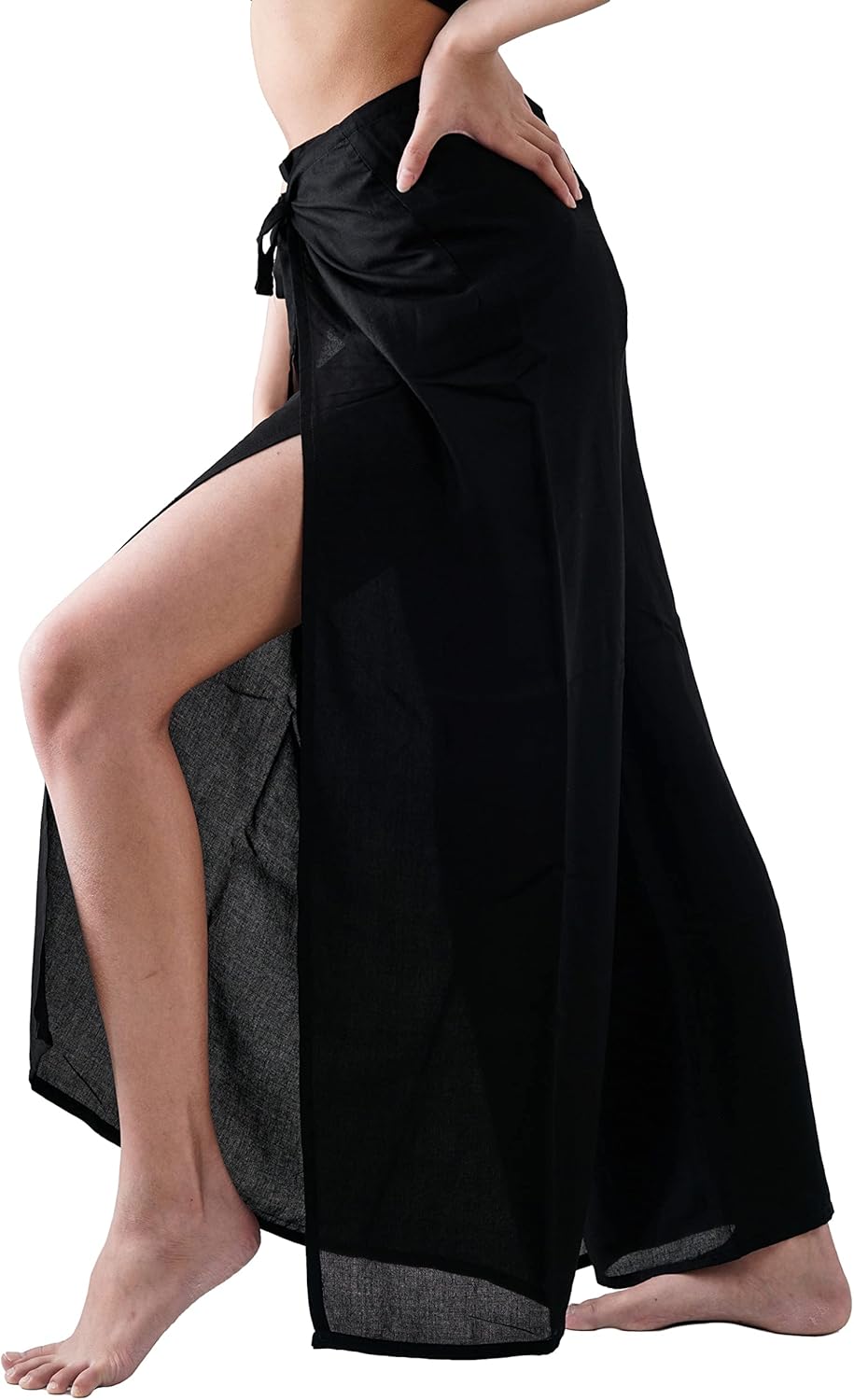 B BANGKOK PANTS Women's Boho Palazzo Pants Wide Leg Yoga Wrap Tie Up Waist - Image 2