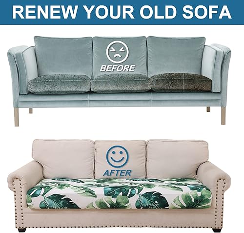 Miniatura 7 de smiry Fundas de cojín para sofá estampadas, fundas elásticas de cojín de repuesto, fundas de cojín antideslizantes para asiento de sofá, fundas de