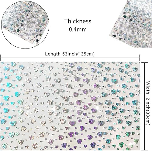 Miniatura 43 de HYANG - Hojas de piel sintética de vinilo holográfico transparente de PVC con diseño de pentágono grande, 1 rollo de 12 x 53 pulgadas