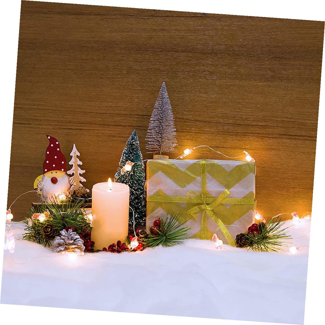 Uonlytech Artificial Snow Blanket 2pcs Thickened White Faux Snow Carpet Winter Decor for Christmas Party and Holiday Scene Decoration