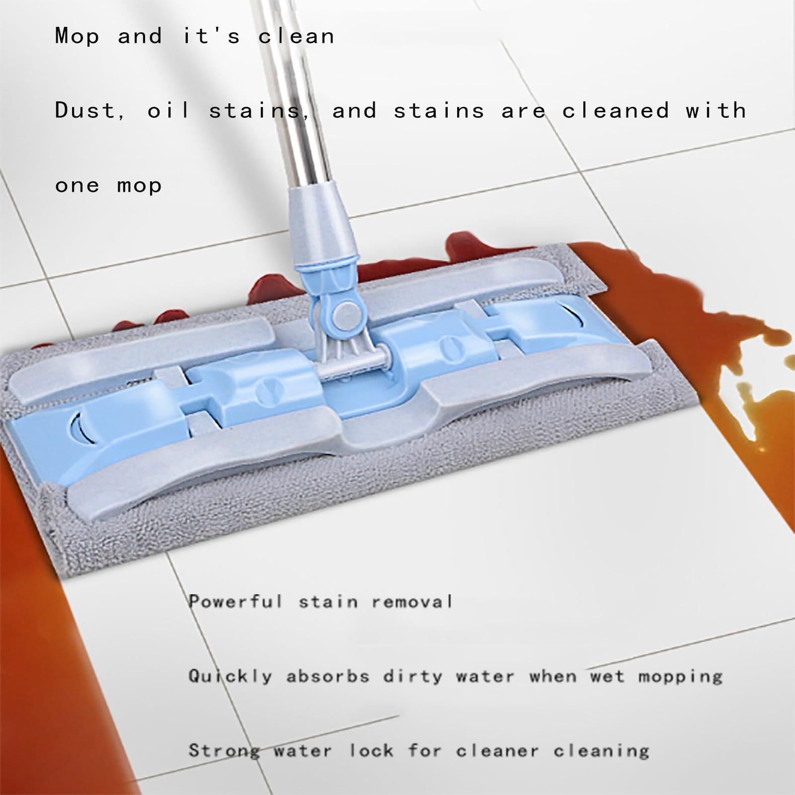 Fregona de microfibra para limpiar pisos - Fregona para pisos de madera Fregona para polvo húmeda y seca para limpieza de pisos, ideal para madera dura, laminado, baldosas A,38 * 120 * 8cm