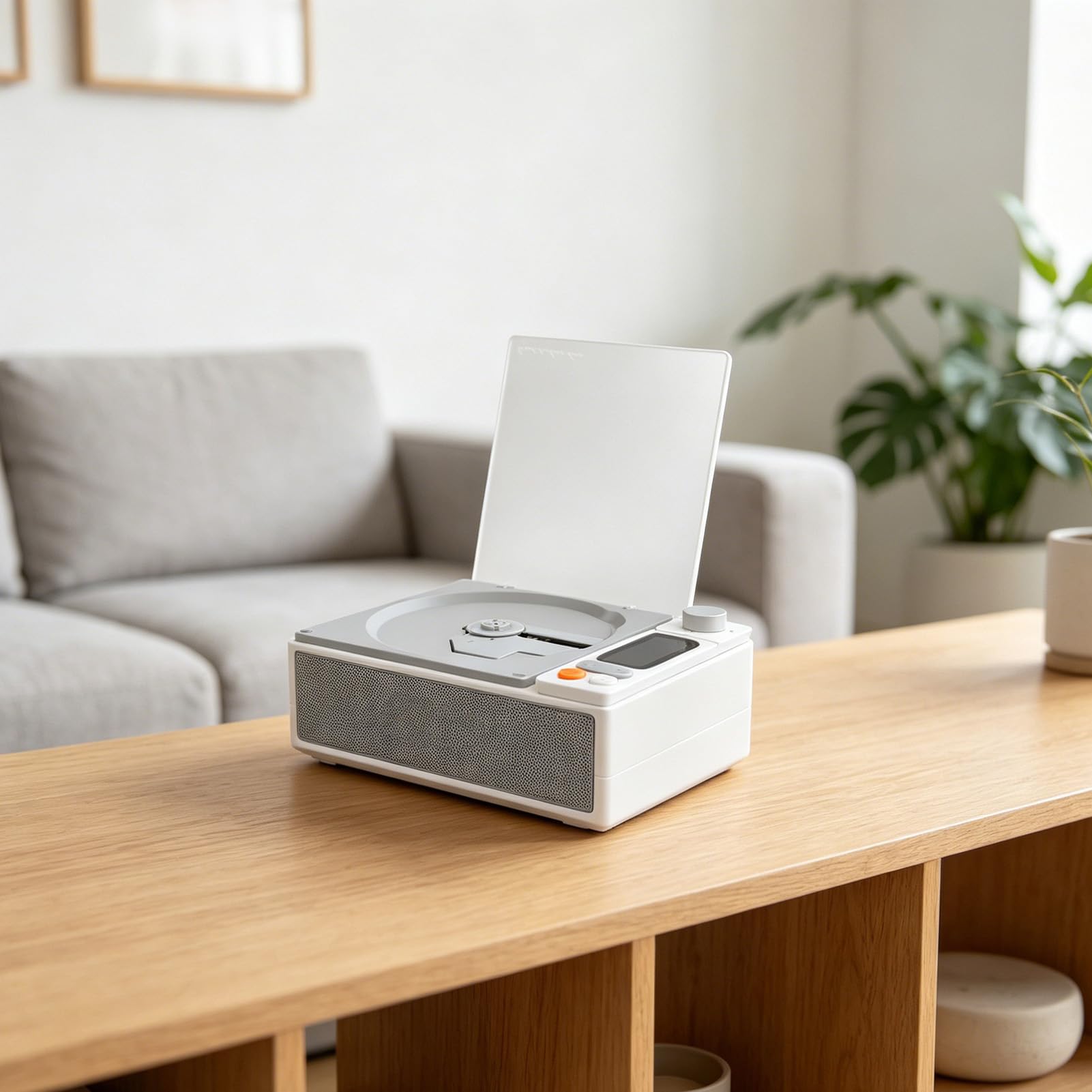 Fabater Reproductor de CD Bluetooth con Pantalla LCD y Experiencia de Audio Inalámbrica con Radio FM para Amantes de la Música (White)