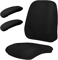 Vista 7 de SUNJOYCO Juego de fundas para silla de oficina, funda para silla de computadora con funda para reposabrazos, protector universal extraíble
