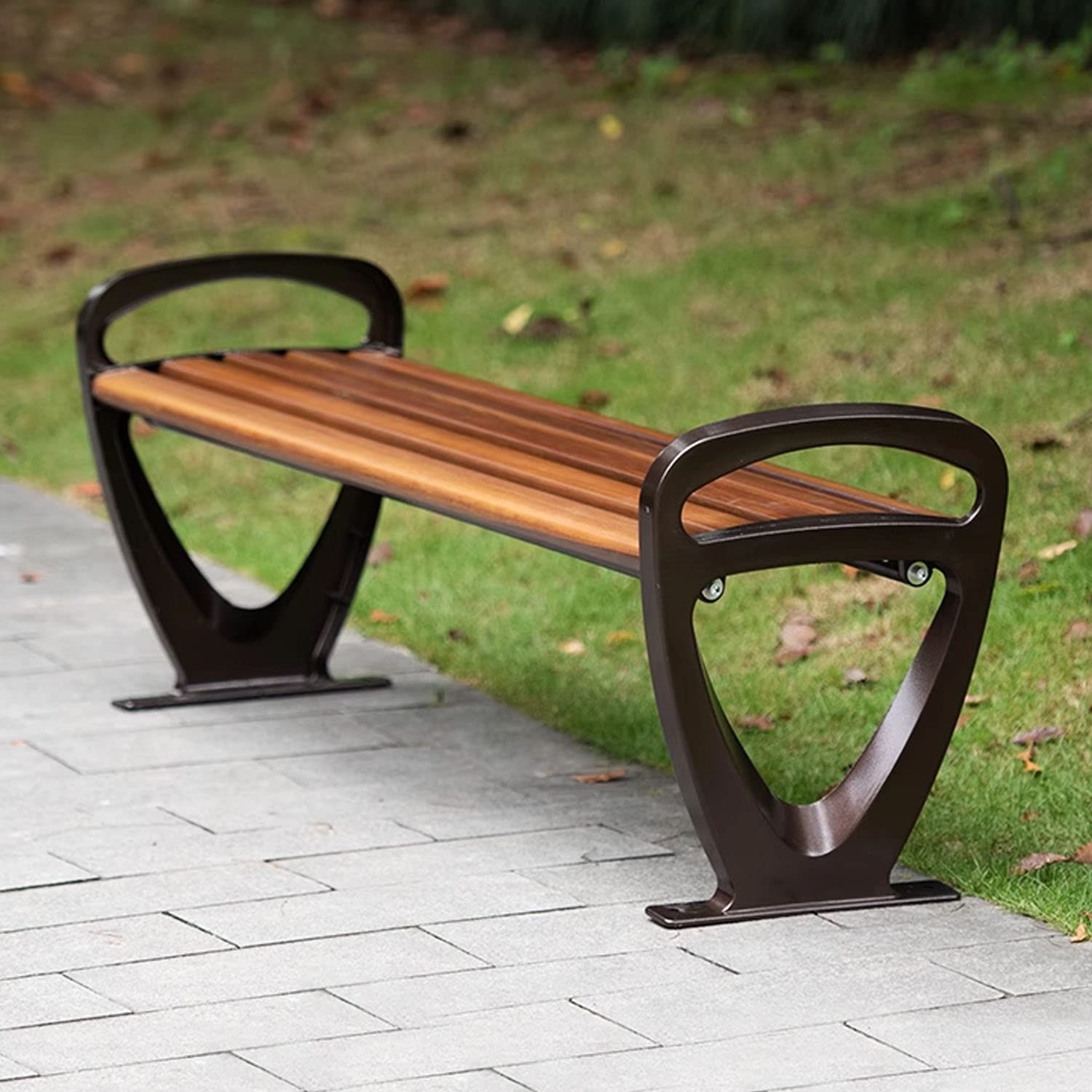 Banco de metal de aleación de zinc y diseño madera premium