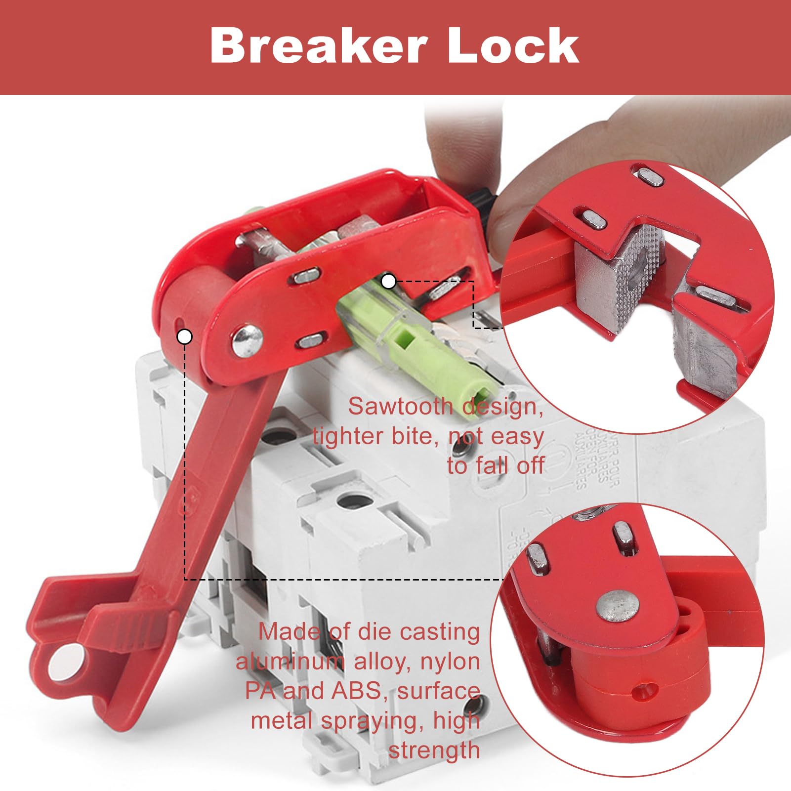 Set 10 Lucchetti Safety Lockout Tagout - Nylon 38mm Per Blocco Sicurezza Industriale - Foto 5