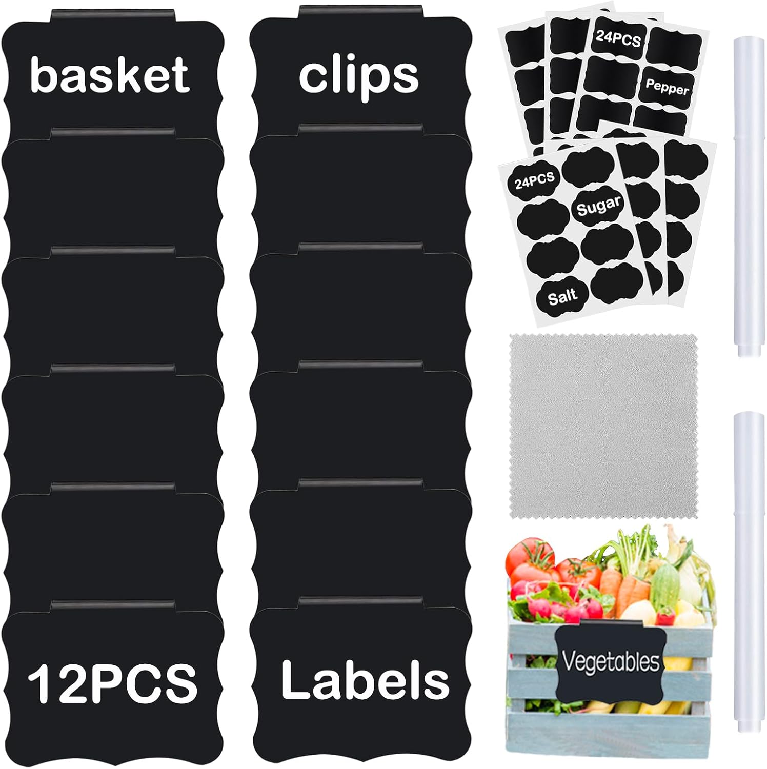 Clip-On Chalkboard Labels – Organize with Ease! Perfect for Baskets, Bins, and Containers – Clips Bin Labels & Chalk Tags Clip-On Chalkboard Labels – Organize with Ease! Perfect for Baskets, Bins, and Containers – Clips Bin Labels & Chalk Tags