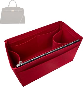 Divitize Premium Purse Organizer compatible with Demellier Hudson Bag Organizer Perfect Fit, Durable Quality Felt, Full Coverage & No Bulky Effect, 24+ Shades Scarlet, for Hdson Midi