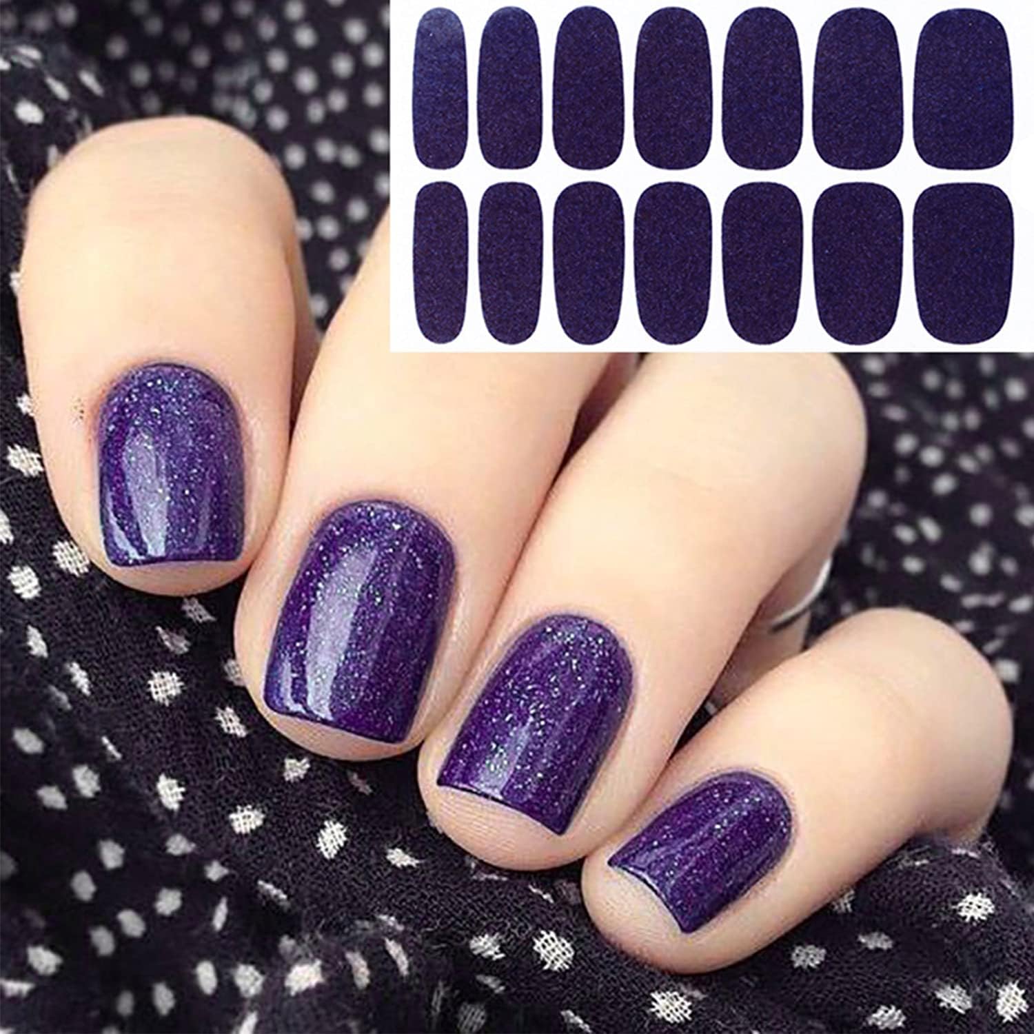 WOKOTO 20 Sheets Glitter Solid and Solid Nail Polish Strips with File Set, 280 Tips Nail Polish Wraps Nail Stickers Full Wraps for Women Nails Art Self-Adhesive Gel Nail Strips Wraps image 5