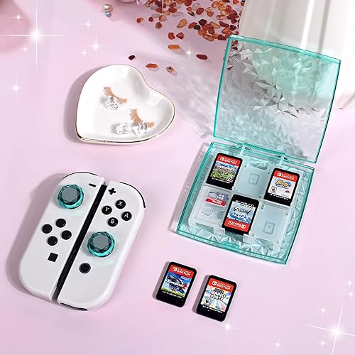 Miniatura 2 de DLseego Clear Crystal Game Card Case For Regular Switch Lite OLED, 11 Slots Game Cards Holder 2 SD Card Slots, Sparkle Portable Game Card Storage
