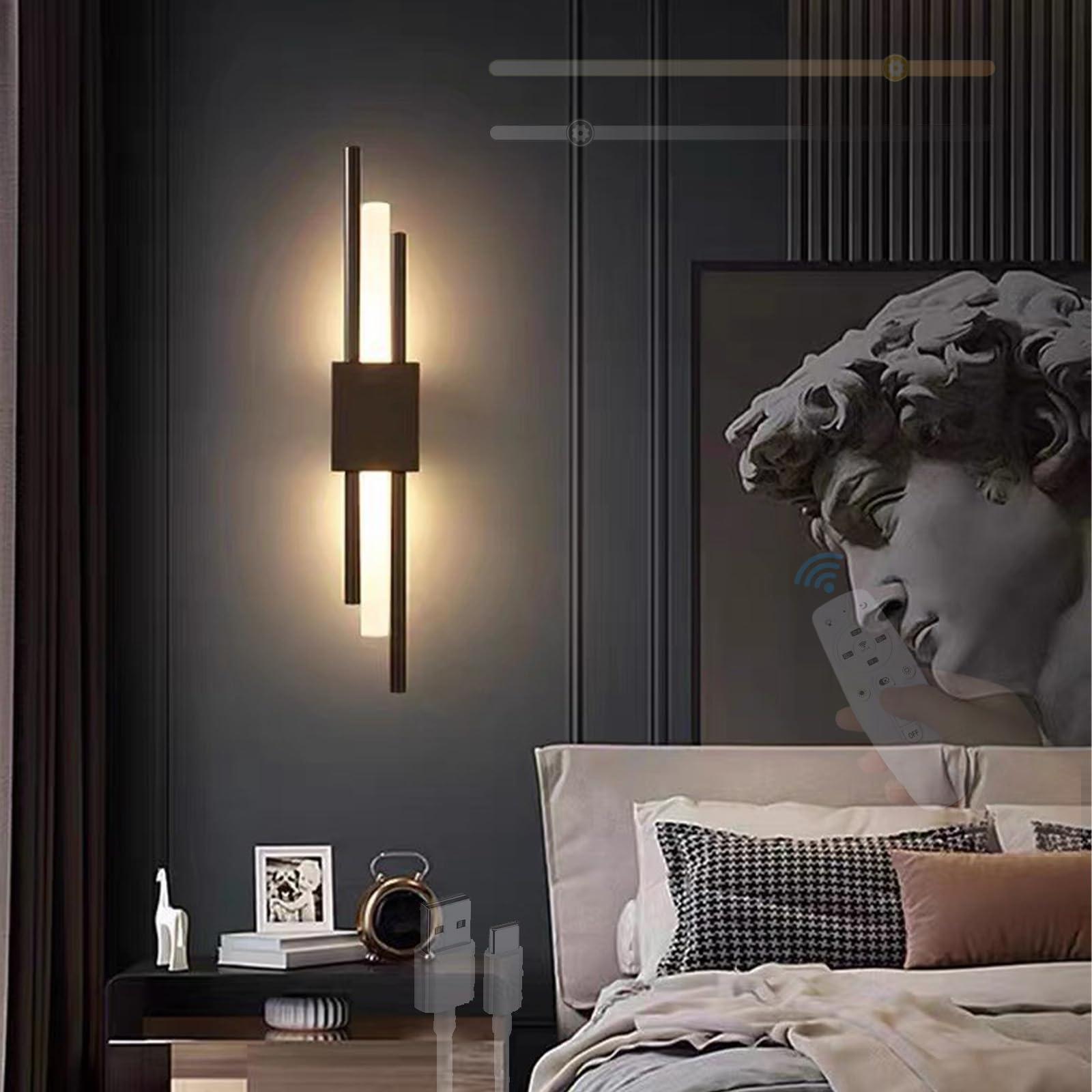 Lámparas de pared LED para leer en la cabecera del dormitorio 8
