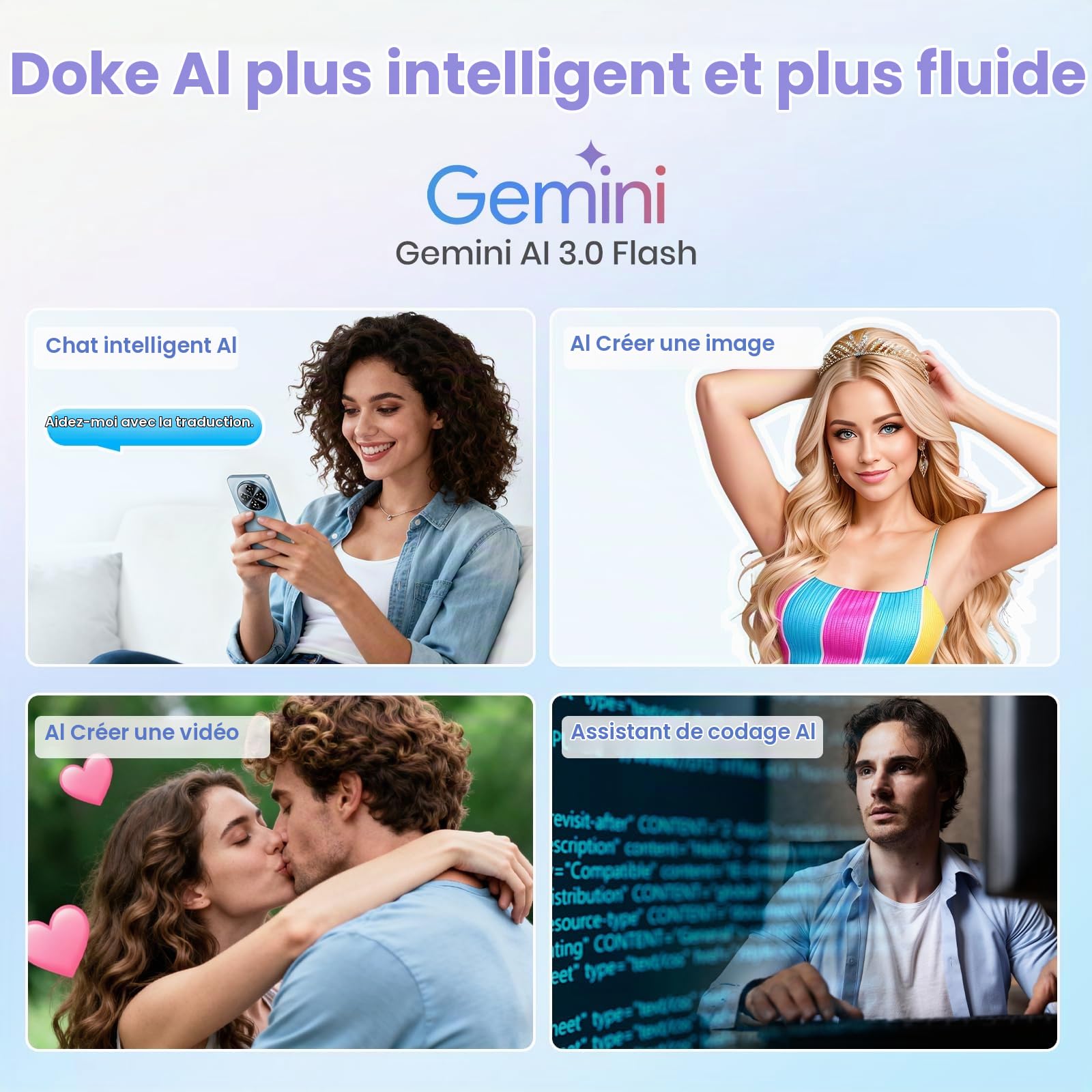 FOSSiBOT S5-120Hz+6.88" Écran Telephone Portable, 6000mAh Telephone Android 15, 16Go+128Go/TF 1To Smartphone Pas Cher, Gemini AI, Dual SIM 4G/8.5mm/215g téléphone Pas Cher | 6000mAh
