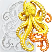 Octopus Silicone Mold Octopus Fondant Candy Chocolate Molds For Cake Decorating Cupcake Topper Polymer Clay Gum Paste
