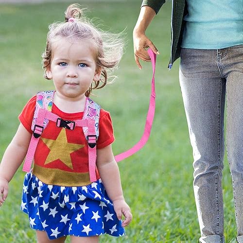 Miniatura 3 de AGSDON Mochila para niños pequeños con correa, correas de seguridad para bebés de 9.5 pulgadas, con correa extraíble, sirena, unicornio, dinosaurio,