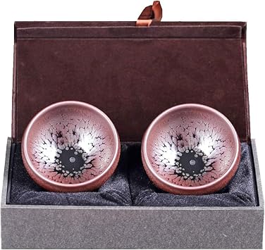 HAPPYDOG JianZhan Tenmoku Tea Coffee Cup Bowl Chinese Crafts Mug Designer Collection Ceremony Ancient Style Handmade Pink