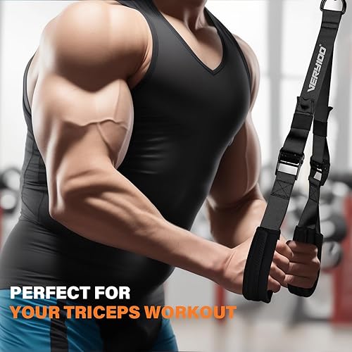 Miniatura 5 de Bilbear Accesorio de cable de cuerda de tríceps ajustable, cuerda extraíble para tríceps, agarre de cuerda de gimnasio con asas antideslizantes,