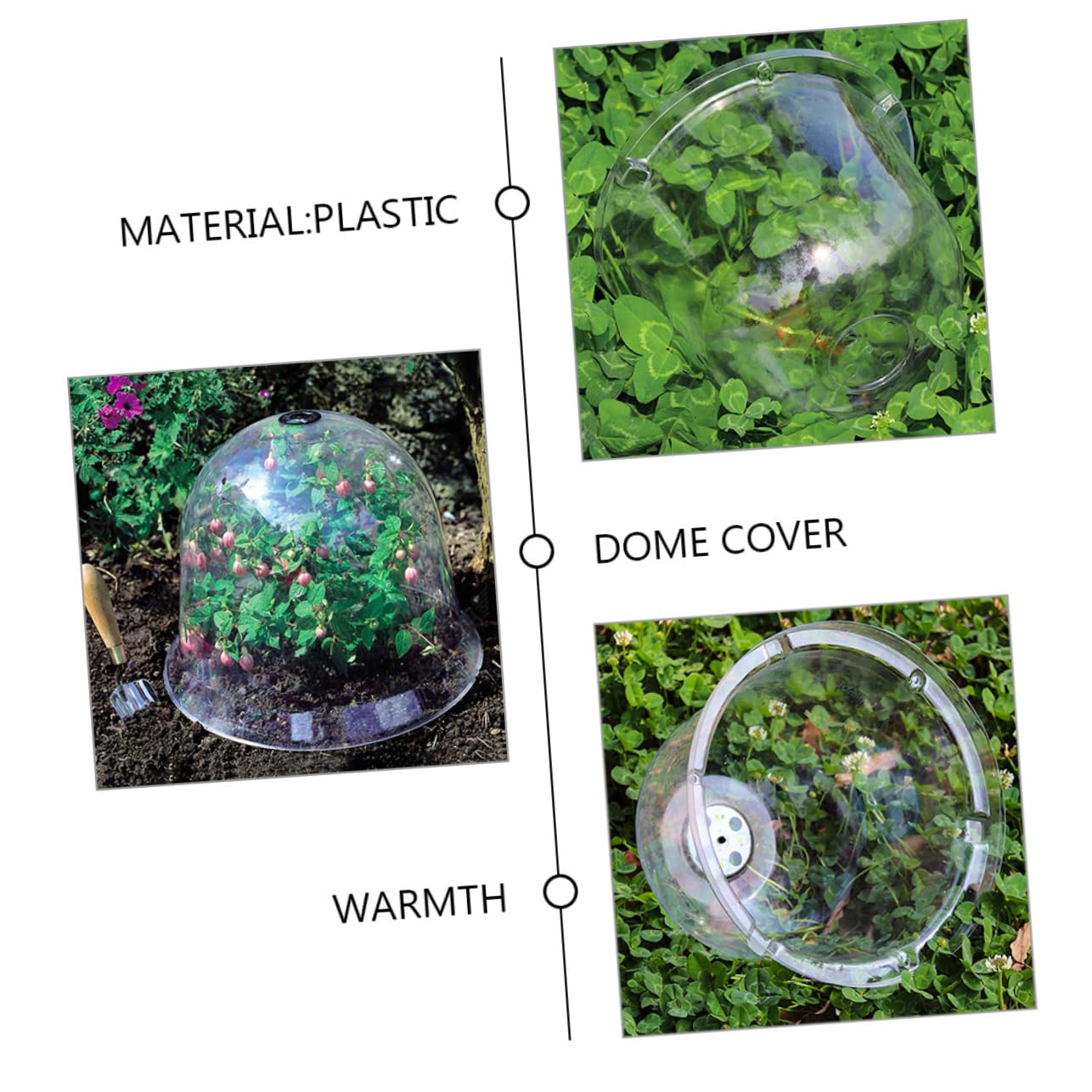 TOYANDONA 6 Piezas Cubierta de Plántulas Transparente de Plástico Campana para Plantas Cubierta Antihelada para Macetas Cúpula para Plantas de Jardín Protectora
