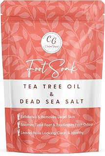 CalmGenix Foot Soak with Tea Tree Oil & Dead Sea Salt | Helps Treat Nail Fungus and Athletes Foot, Foot Spa Bath | Foot Moisturiser & Deodorizer Feet Soak | Exfoliating Foot Soak for Hard Skin