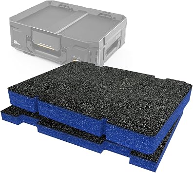 Shadow Foam Insert Pack Compatible with Toughbuilt StackTech Tool Box | Cut and Peel Foam for Toolbox Organisation, Kaizen, 5S Blue, 50mm