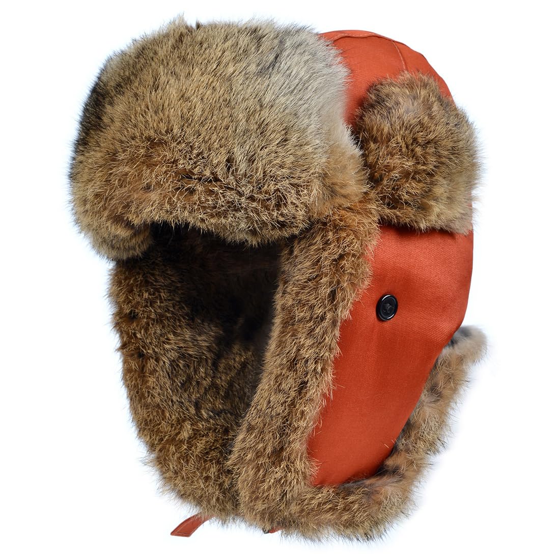 Harssidanzar Fliegermütze wasserdichte Winter Kaninchen Pelz Hüte Gefüttert Trappermütze Aviatormütze für Herren und Damen CU606EU