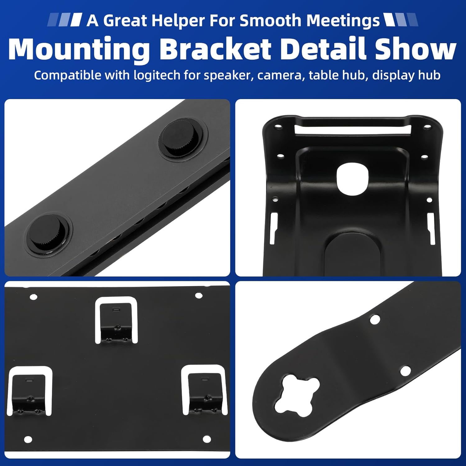 Video/Rally Mounting Kit Compatible with Logitech Rally and Rally Plus Mounting Bracket for Speakers, Cameras, Desktop Hubs, and Display Hubs, 939-001644 Rally Mounting Kit