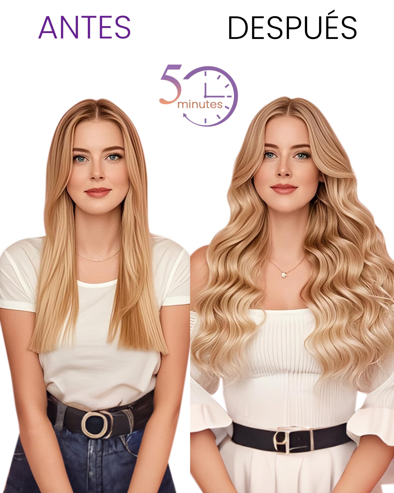 LaaVoo Extensiones Pelo Natural Clip Marrón 105g Suave Liso Natural 7Piezas 35cm Marrón Oscuro Invisible Recto Remy #2