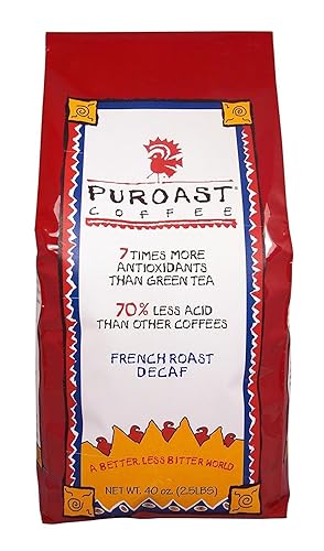 Miniatura 6 de PuRoast - Café de grano entero bajo en ácido tostado francés orgánico alto antioxidante bolsa de 22 libras