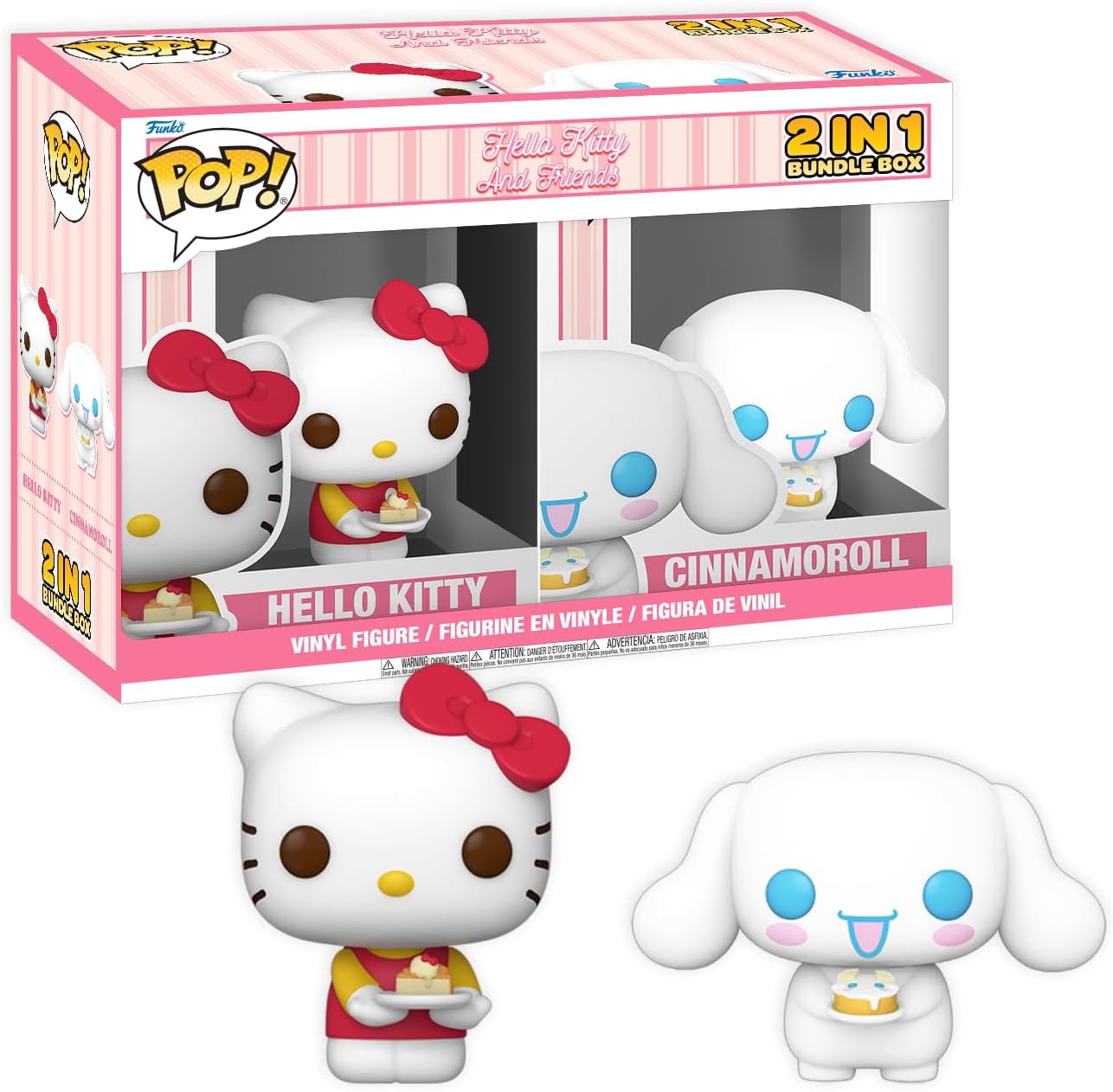 Funko Bundle Box - Hello Kitty Pop! 2 Pack - Cinnamoroll & Hello Kitty with Cake - Collectable Vinyl Figure - Gift Idea