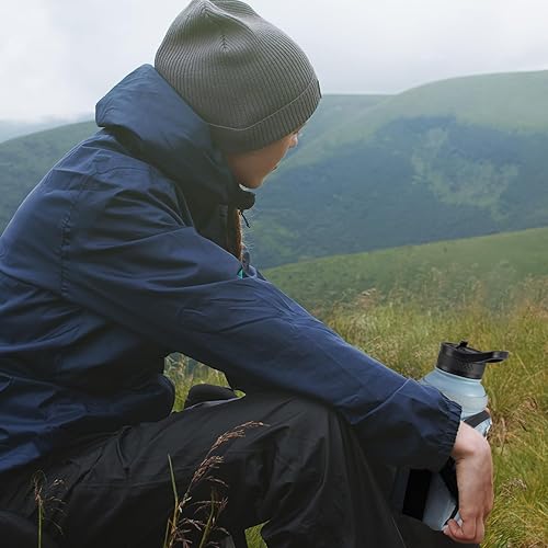 Vista 98 de NATURE PIONEOR Soporte para botella de agua con correa ajustable – 25/32/40 onzas, funda aislante para botella de agua con mango de paracaídas y 2