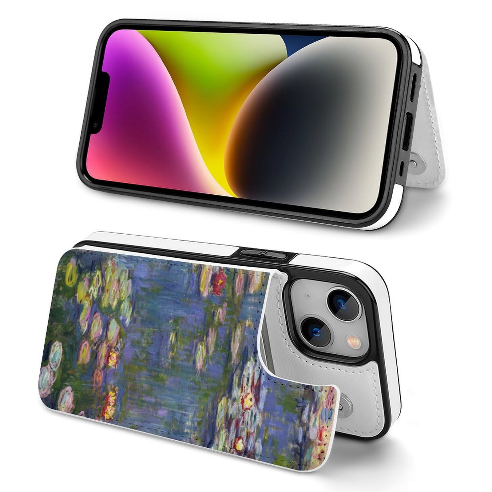 Amazon.co.jp: iPhone 15 Proケース 手帳型 クロード・モネ 睡蓮