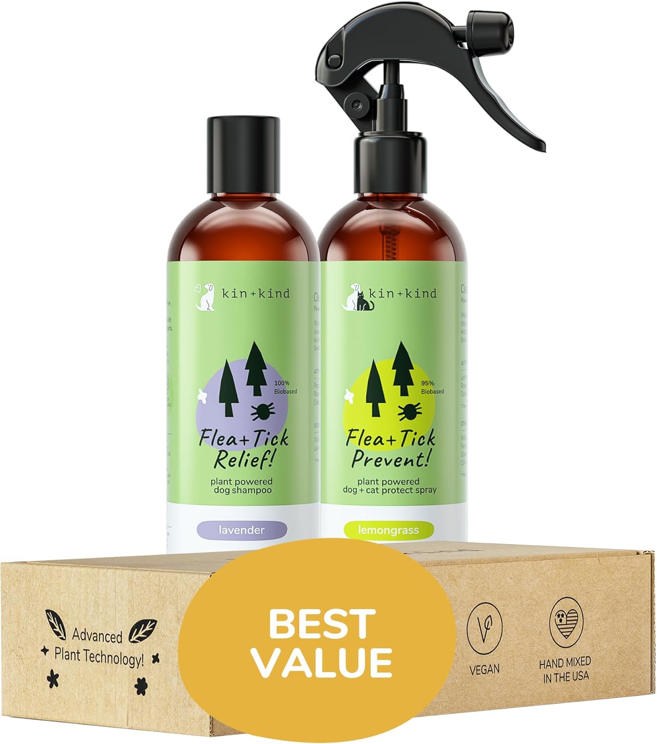 Flea Tick Protection Kit: Lavender Shampoo & Lemongrass Spray