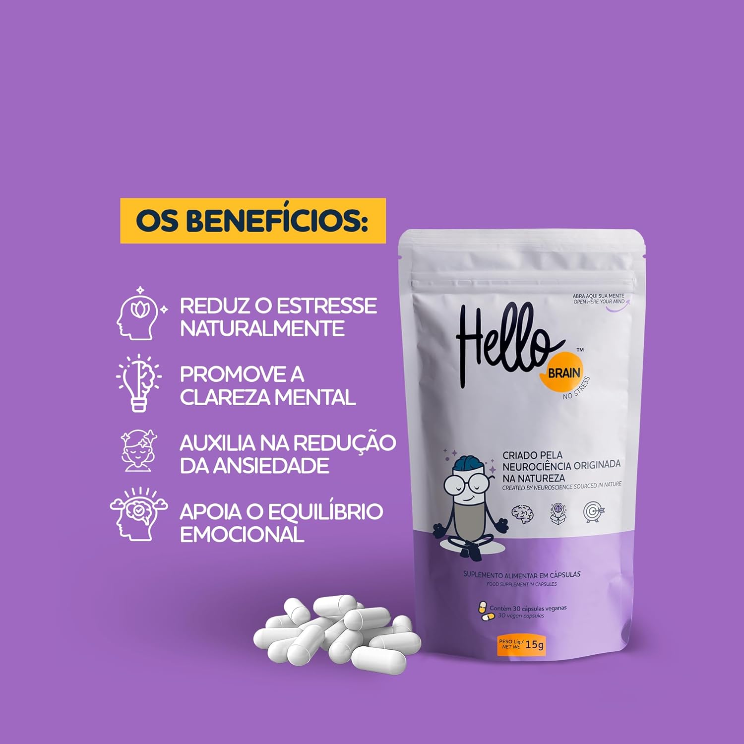 Hellobrain No Stress Suplemento de Saúde Cerebral, Nootropic, Clareza Mental, Foco e Concentração, Performance Cognitiva, 10 Sachês de 30 Cápsulas em promoção! Veja a oferta e mais achadinhos de Vitaminas & Suplementos 3 Hoje é o melhor dia para comprar Hellobrain No Stress Suplemento de Saúde Cerebral, Nootropic, Clareza Mental, Foco e Concentração, Performance Cognitiva, 10 Sachês de 30 Cápsulas com aquele preço maroto! Promoção! Aproveite a oferta! 3