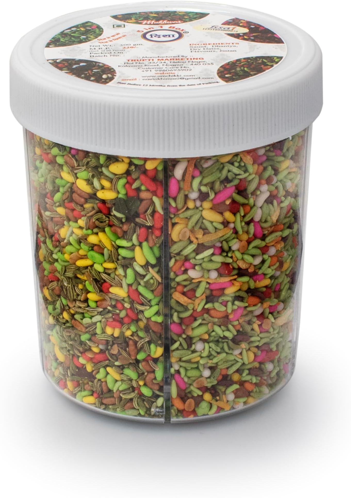MUKHWAS5 IN 1 MIX MUKHWAS300GM WITH SHAHI GULAB,CHOCALATE,PANJABI,ZILMIL,GARDEN MUKHWAS