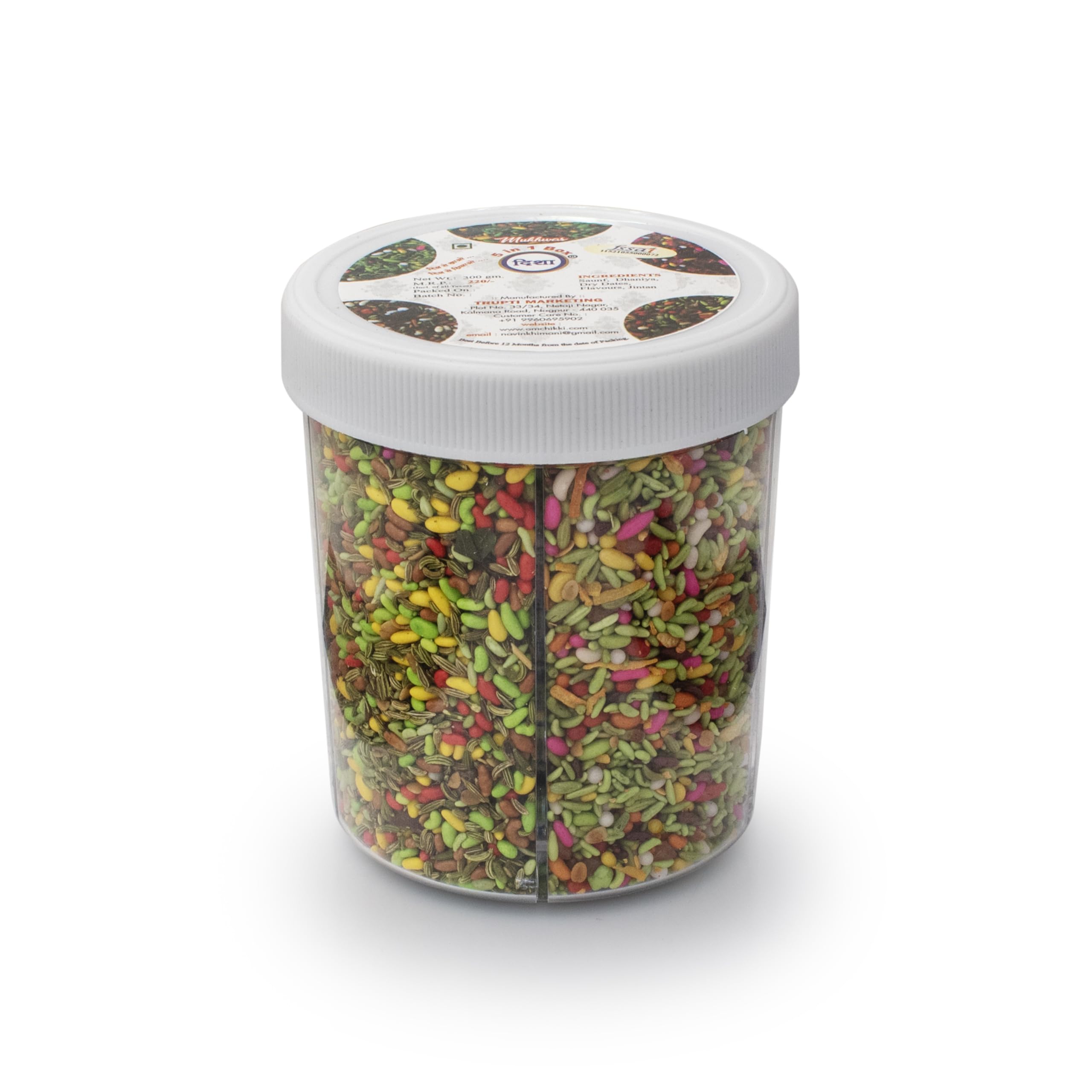 दिशा MUKHWAS5 IN 1 MIX MUKHWAS300GM WITH SHAHI GULAB,CHOCALATE,PANJABI,ZILMIL,GARDEN MUKHWAS