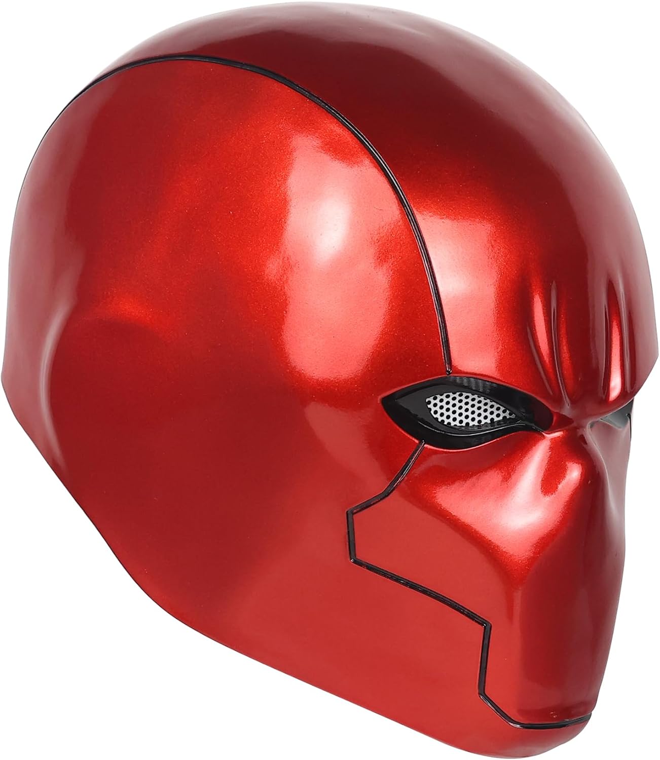 Red Hood Helmet Metallic Effect Red Hood Mask Deluxe Cosplay Prop for Fans Collector's Edition - Image 7