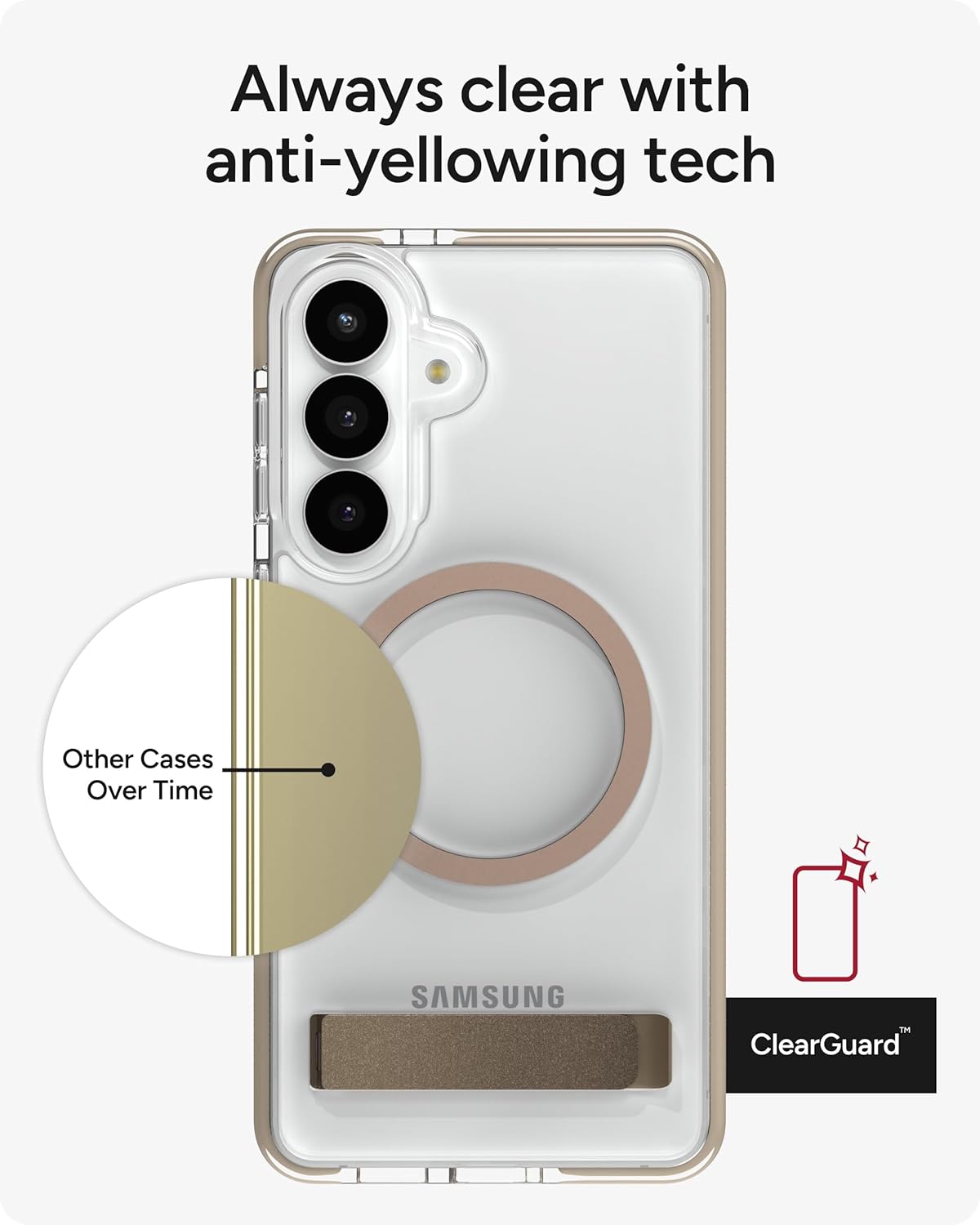 ZAGG Santa Cruz Snap Samsung Galaxy S26+ Case with Kickstand - Titanium Gray, Magnetic Crystal Clear Protective Phone Cover, 13ft Drop Protection, Graphene Reinforced, Slim Case with Stand