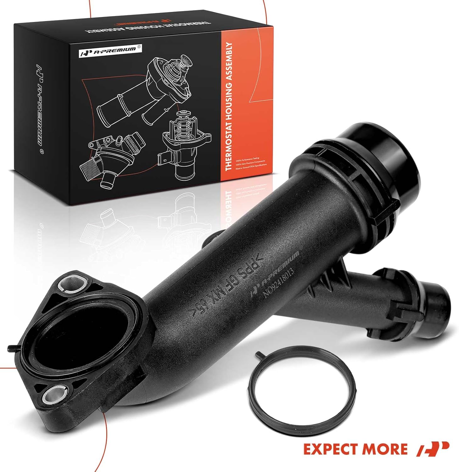 A-Premium Engine Coolant Thermostat Housing Water Outlet Compatible with BMW - X3 2004-2022, Z4 2003-2016 2019-2022, X1 2010-2022, 118i 2012-2015 2018-2022, 120i 2005-2012 2016-2021, 318i, 320i, 520i