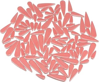 sourcing map Azulejos de mosaico de cerámica, 500 g, diseño de lágrima, hojas de flores, bloques de mosaico para manualidades y decoración del hogar, color rojo claro