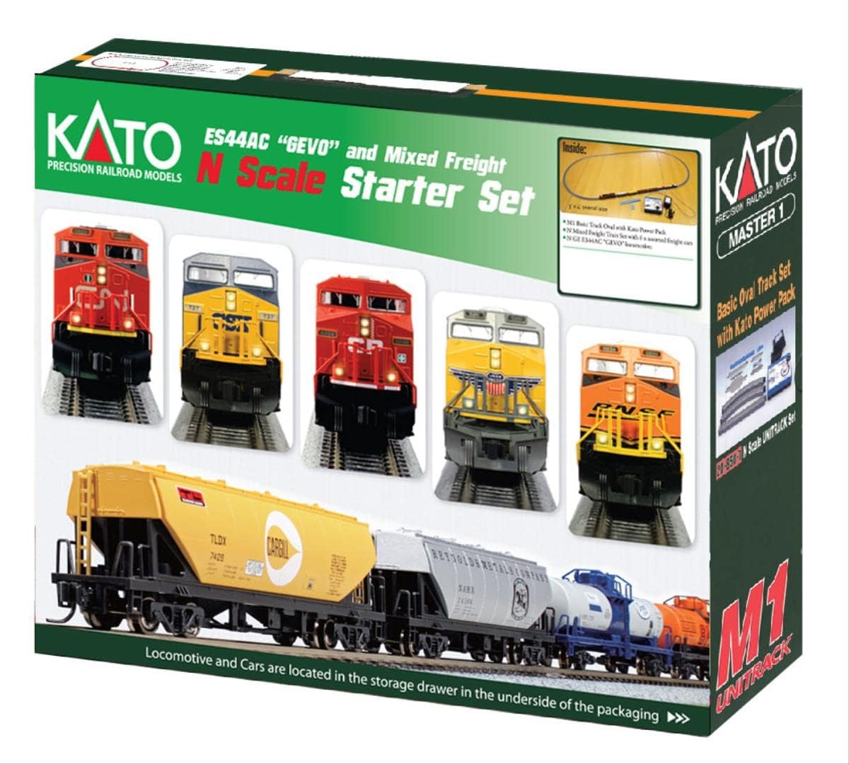 N Scale ES44AC CP Locomotive & Freight Starter Set by Kato